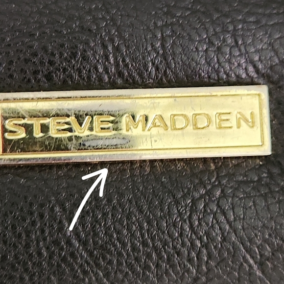 STEVE MADDEN Black Wristlet Wallet Zip Clutch Faux Leather - Picture 12 of 13